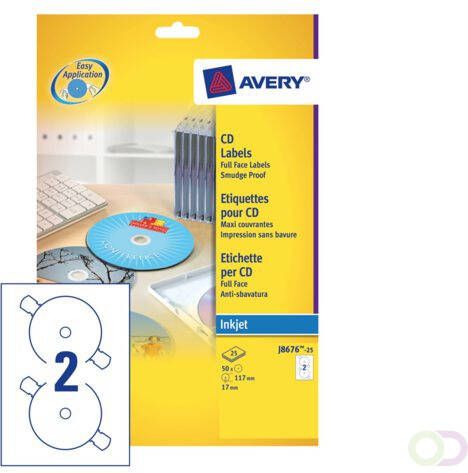 Avery Zweckform Zweck full size etiketten voor cd dvd 50 etiketten speciale coating doos van 25 blad