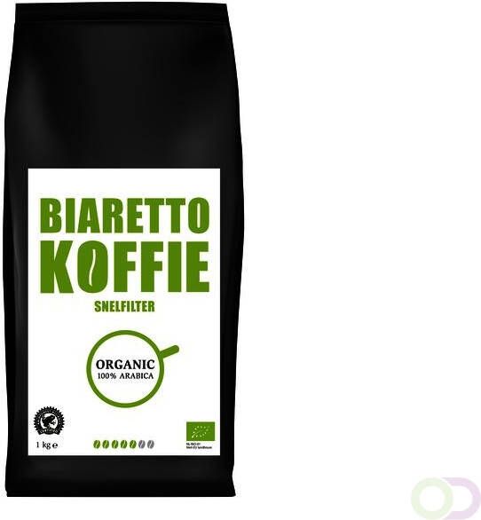 Biaretto Koffie snelfiltermaling regular biologisch 1000 gram