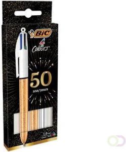Bic 4 Colours Frozen + Shine balpen 0 32 mm 4 klassieke inktkleuren blister van 3 stuks