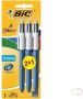 Bic Colours Original 4-kleurenbalpen medium klassieke inktkleuren blauw op blister 2+1 gratis - Thumbnail 2