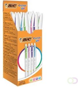 Bic balpen Cristal Up doos met 20 stuks in geassorteerde fun kleuren