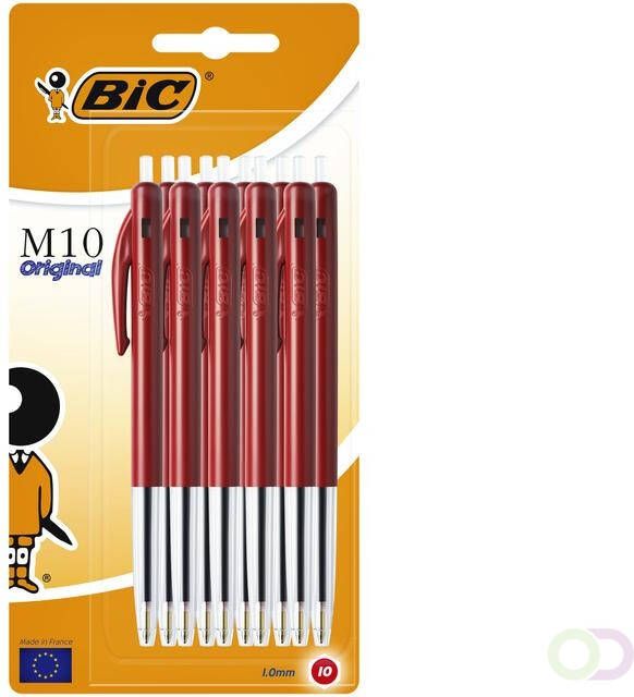 Bic Balpen M10 rood medium blister Ã  10 stuks