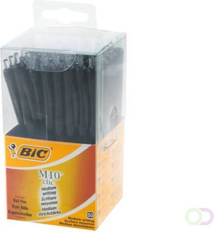 Bic Balpen M10 medium zwart in tubo verpakking