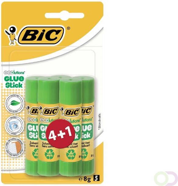 Bic Ecolutions Lijmstift 8gr blister Ã  4+1 gratis