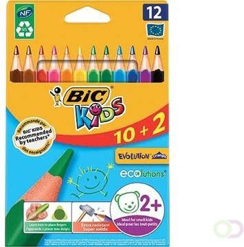 Bic Kids Evolution Triangle kleurpotloden etui 10 + 2 gratis