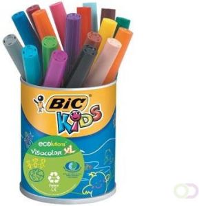 Bic Kids Viltstift Visacolor XL Ecolutions 18 stiften in een metalen pot