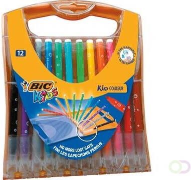 Bic Kids viltstiften Kid Couleur Rainbow Case met 12 viltstiften in geassorteerde kleuren