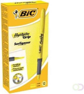 Bic markeerstift Highlighter Grip geel doos van 12 stuks