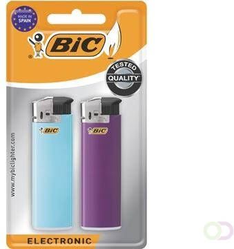 Bic Maxi elektronische aanstekers geassorteerde kleuren blister van 2 stuks
