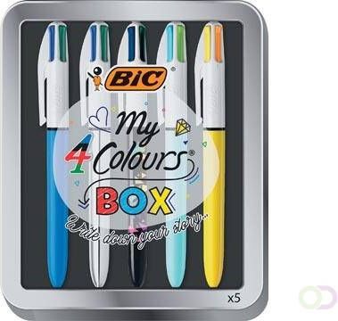 Bic My 4 Colours Box balpen 0 32 mm 4 klassieke inktkleuren box van 5 stuks