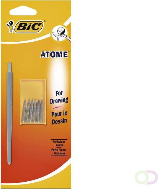 Bic Omsteekpenhouder Atome blister met extra 6 punten