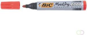 Bic permanent marker 2000-2300 rood schrijfbreedte 1 7 mm ronde punt