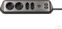 Brennenstuhl Stekkerdoos bureau Estilo 4 voudig incl. 2 USB 200cm zwart zilver - Thumbnail 1