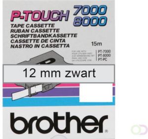 Brother Gloss Laminated Labelling Tape 12mm Black Clear labelprinter-tape TX (TX-131)