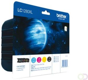 Brother Hoge opbrengst inktcartridge pakket: Cyaan Magenta Geel Zwart (LC-1280XLVALBP)