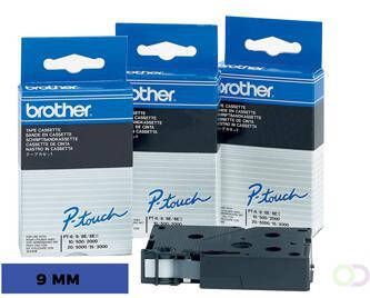 Brother TC tape voor P Touch 9 mm zwart op blauw