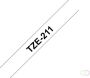 Brother Labeltape P-touch TZE211 6mm zwart op wit - Thumbnail 1