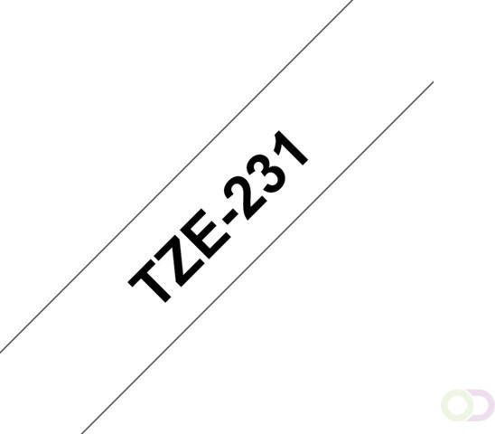 Brother Labeltape P-touch TZE231 12mm zwart op wit