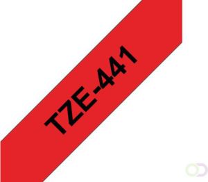 Brother Labeltape P touch TZE441 18mm zwart op rood