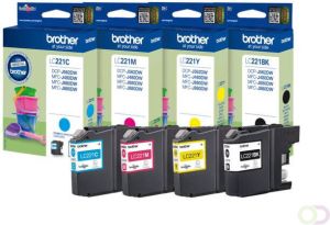 Brother LC-221VALBP inktcartridge 4 stuk(s) Origineel Normaal rendement Foto zwart Foto cyaan Foto magenta (LC-221VALBP)