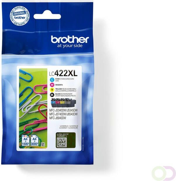 Brother LC422XLVALDR inktcartridge 4 stuk(s) Origineel Zwart Cyaan Magenta Geel (LC-422XLVALDR)