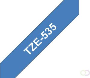 Brother Labeltape P touch TZE535 12mm wit op blauw