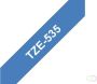 Brother Labeltape P touch TZE535 12mm wit op blauw - Thumbnail 2
