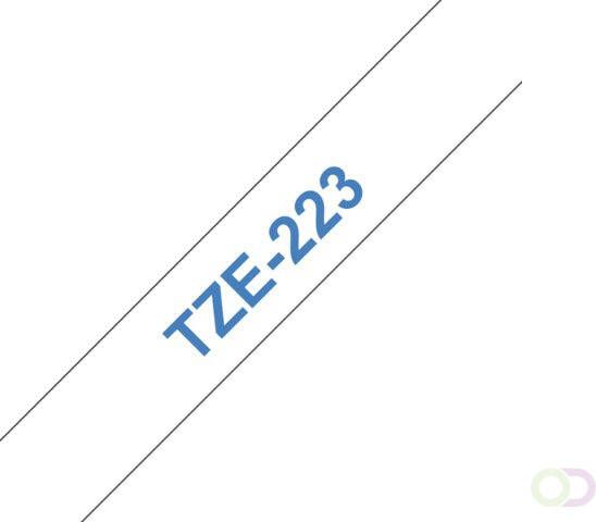 Brother Labeltape P-touch TZE-223 9mm blauw op wit