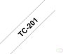 Brother TC-201 labelprinter-tape Zwart op wit (TC-201) - Thumbnail 1