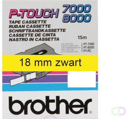 Brother TX-641 labelprinter-tape Zwart op geel (TX-641)