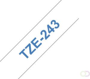 Brother TZE-243 labelprinter-tape Blauw op wit (TZE-243)