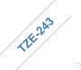 Brother TZE-243 labelprinter-tape Blauw op wit (TZE-243) - Thumbnail 1