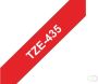 Brother Labeltape P touch TZE435 12mm wit op rood - Thumbnail 1