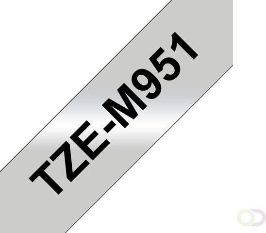 Brother TZe-M951 labelprinter-tape Zwart op zilver (TZE-M951)