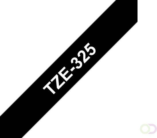 Brother Labeltape P touch TZE325 9mm wit op zwart