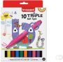 Bruynzeel Kids viltstiften Triple set van 10 stuks in geassorteerde kleuren - Thumbnail 1