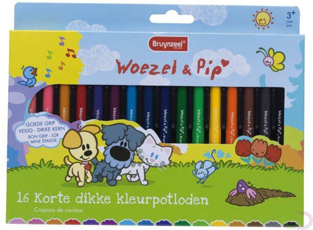 Bruynzeel Kleurpotlood Woezel & Pip dik 16 kleuren