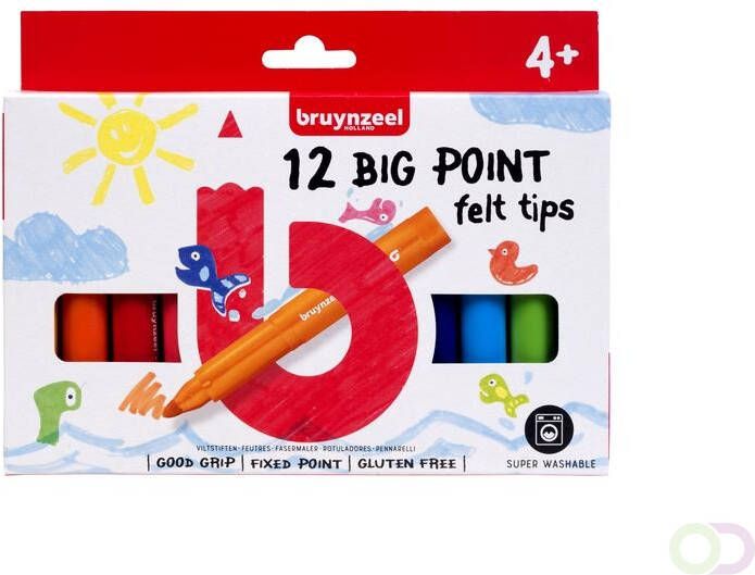 Bruynzeel Viltstift Kids big point blister Ã  12 kleuren