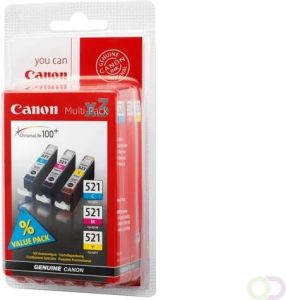 Canon CLI-521 C M Y inktcartridge cyaan magenta en geel 1-pack blister with security
