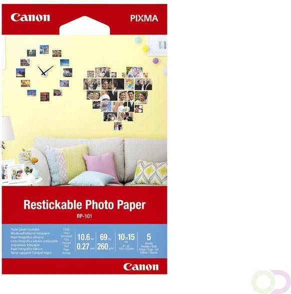Canon Fotopapier RP-101 verwijderbare fotostickers 10x15cm 5vel