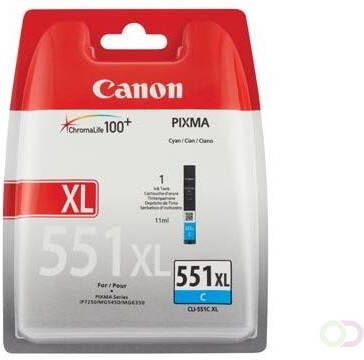 Canon inktcartridge CLI-551C-XL cyaan op blister 695 pagina's OEM: 6444B004