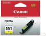 Canon inktcartridge CLI-551Y 344 pagina&apos;s OEM 6511B001 geel - Thumbnail 1
