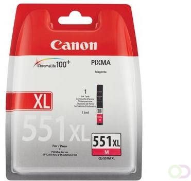 Canon inktcartridge CLI551MXL magenta op blister 680 pagina's OEM: 6445B004