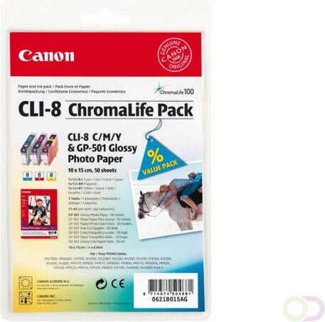 Canon inktcartridge multipack c m y cli8 0621b029