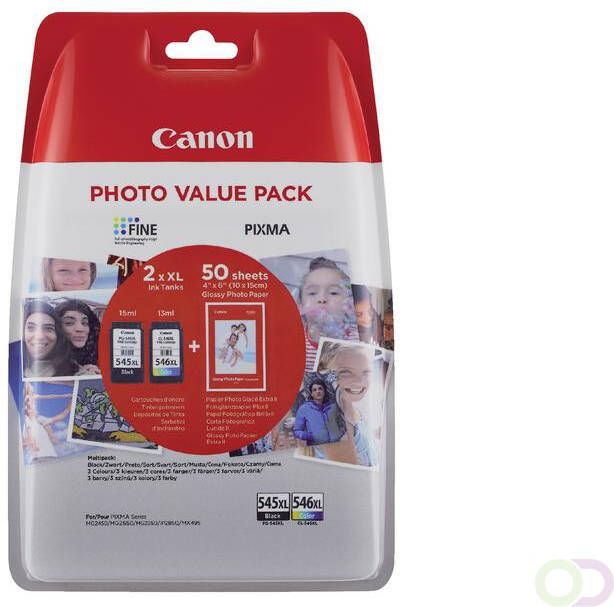 Canon Inktcartridge PG 545XL + CL 546XL zwart + kleur