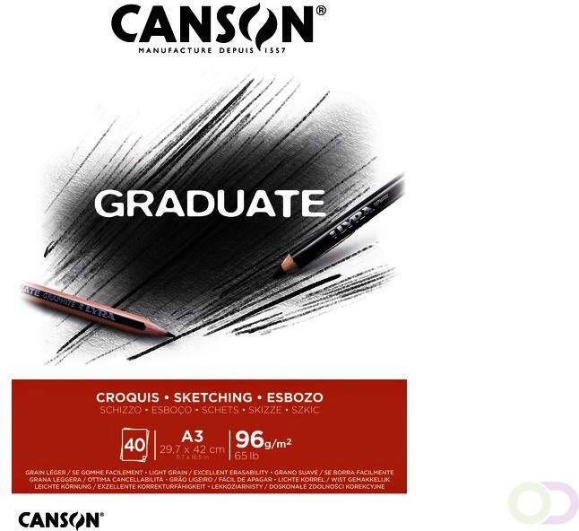 Canson Schetsboek Graduate Croquis A3 96gr 40vel