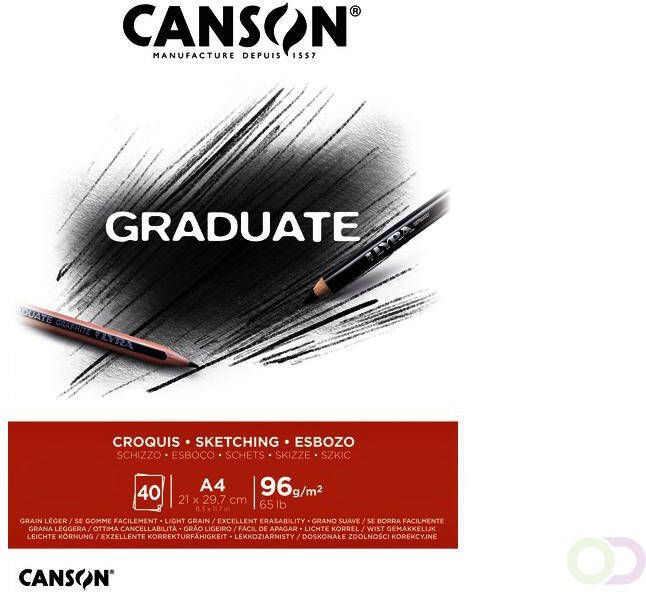 Canson Schetsboek Graduate Croquis A4 96gr 40vel