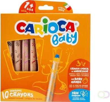 Carioca kleurpotlood Baby 3-in-1 geassorteerde kleuren 10 stuks in een kartonnen etui