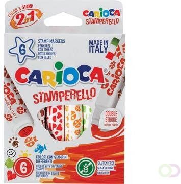 Carioca stempelstift Stamperello doos van 6 stuks in geassorteerde kleuren