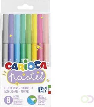Carioca viltstiften Pastel 8 stiften in blister